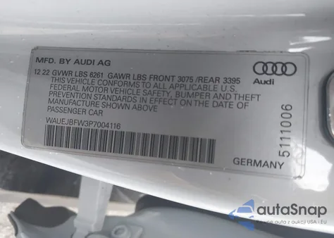 2023 Audi E-Tron Gt Prestige z USA, uszkodzony, nr VIN WAUEJBFW3P7004116